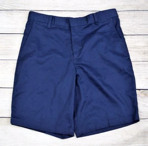 George Boys' School Uniform Flat Front Shorts 12H Husky Dark Navy Prep Irregular - Picture 1 of 6