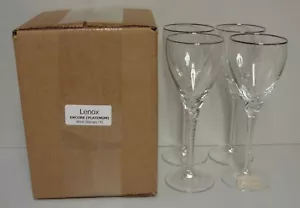 SET QUATTRO bicchieri da vino Lenox ENCORE (PLATINUM) come nuovi in SCATOLA più articoli qui - Foto 1 di 4