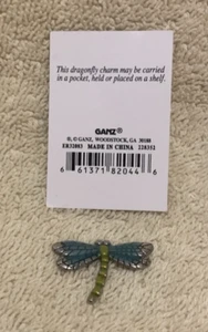Ganz LUCKY DRAGONFLY Keepsake Pocket Charm Silver w/Enamel Figurine NEW - Picture 1 of 3