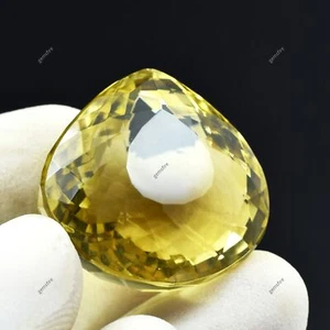 Piedra preciosa suelta natural de cuarzo amarillo glorioso 74,20 quilates con forma de pera CERTIFICADA - Imagen 1 de 12