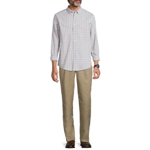 George Men's Wrinkle Resistant Pleated Twill Pants, Khaki Spice, 40X30 - Picture 1 of 5