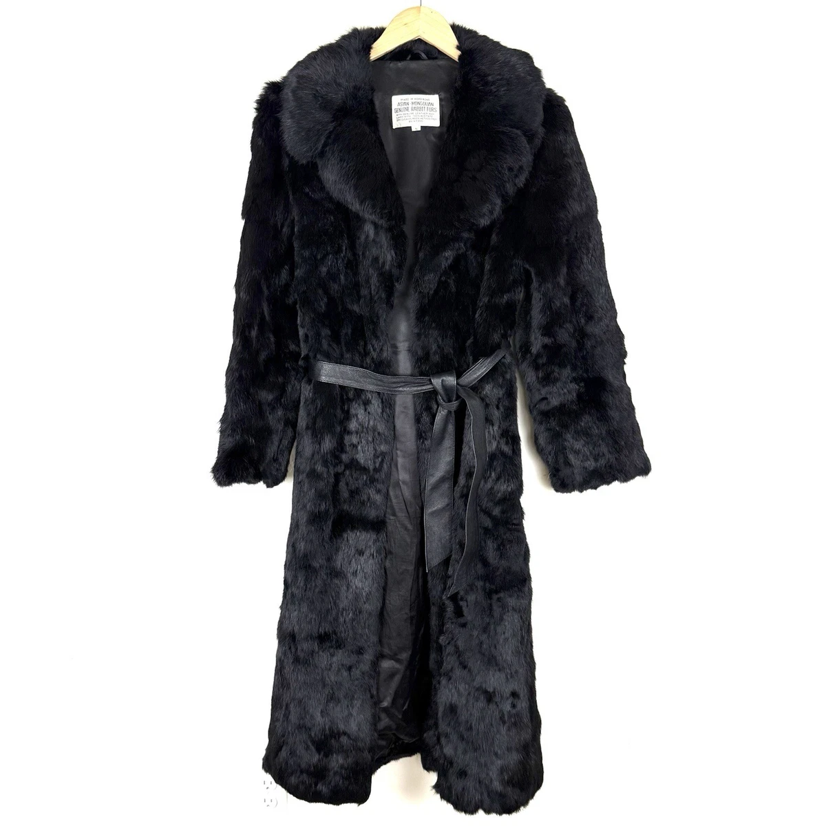トップス shebang black real Rabbit fur long coat shebang black real Rabbit fur long coat Long Black Rabbit Fur Coat