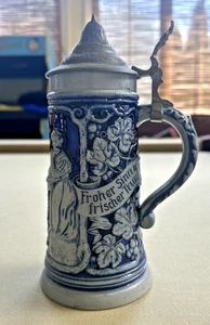 Vintage Gerz Deutscher Bierstein Made In West Germany mit Zinndeckel - Bild 1 von 5