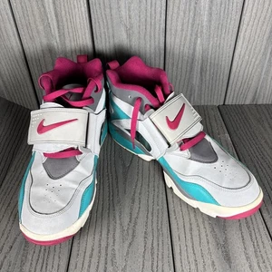 Baskets de baseball Nike Air Diamond Turf 309434-063 taille 12 gris rose turquoise - Photo 1/11