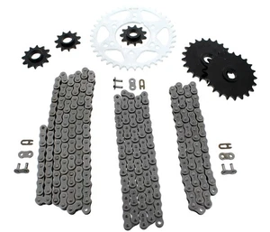 Polaris Magnum 425 4x4 Non O Ring Chains & Sprockets Complete Set 1995 1996 - Foto 1 di 3
