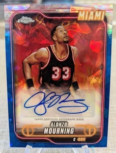 2024-25 Topps Chrome Sapphire Edition Alonzo Mourning Chrome Autograph Miami - Picture 1 of 2