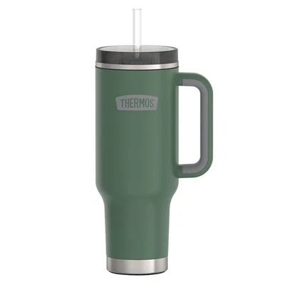 40-Oz. Stainless Steel Cup-Holder Mug with Straw _ - Image 1 of 4