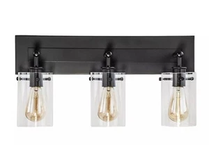 Regan 21 in. 3-Light Espresso Bronze Bathroom Vanity Light with Clear Glass - Picture 1 of 6