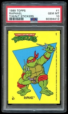 1989 Topps Teenage Mutant Ninja Turtles Stickers #1 Raphael PSA 10 GEM MINT - Image 1 of 2