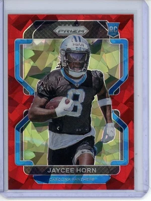 2021 Panini Prizm - #373 Jaycee Horn (RC) Red Ice Prizm Carolina Panthers - Image 1 of 2