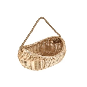 JJSQ Wicker Woven Basket with Jute Rope Handle Garden Harvest Basket Wicker S... - Picture 1 of 7