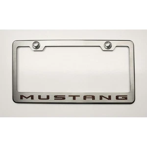 Plate Frame Black C-Fiber 'Mustang' Inlay&Brushed Face for 2010-2013 Mustang - Picture 1 of 4