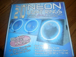 Pair Of-54 Studio 10" Neon Light Ring Grills  Blue - Vintage - NOS - Brand New! - Picture 1 of 6
