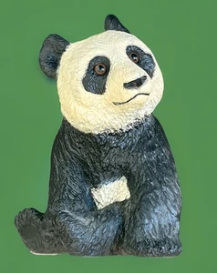 Panda Statue Adorable Smile Eyes Sitting Indoor Outdoor Vintage 11" Tall Figure - Picture 1 of 17