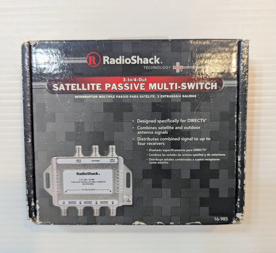 RadioShack 3x4 Satellite Passive Multi-Switch 16-985 (3 In / 4 Out) for DIRECTV - Image 1 of 3