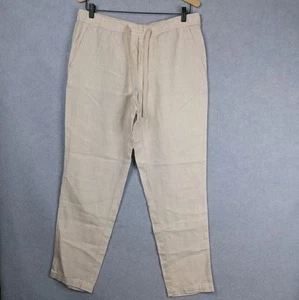 Sportscraft Man Size L Beige Linen Drawstring Waist Lightweight Pants - Picture 1 of 11