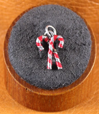 James Avery ESMALTE BASTÓN DE CARAMELO Colgante Dije Plata de Ley 3/4" Longitud Foto 1 de 4