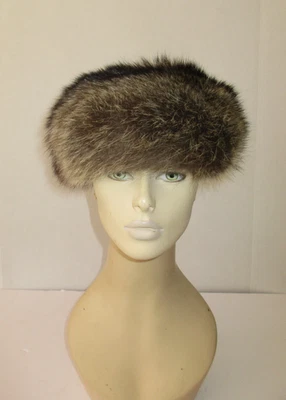 Vintage Women's Raccoon Fur Winter Hat w/Satin Lining - Image 1 of 4
