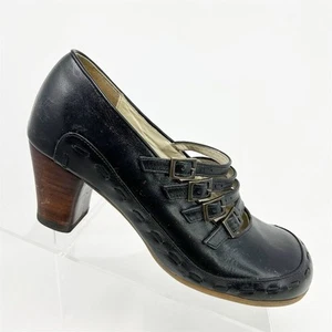 John Fluevog Operetta Illeana schwarze Mary Jane-Pumps Leder 4 Riemen Größe 8,5 - Bild 1 von 16