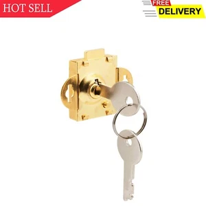 Prime-Line MP4048 Mail Box Lock, 1/4 In. Throw, Steel, Brass Plated (Single Pa.. - Picture 1 of 3
