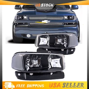 Headlights Assemly Replacement For 1999 2000 2001-2006 GMC Sierra 1500/2500/3500 - Picture 1 of 11