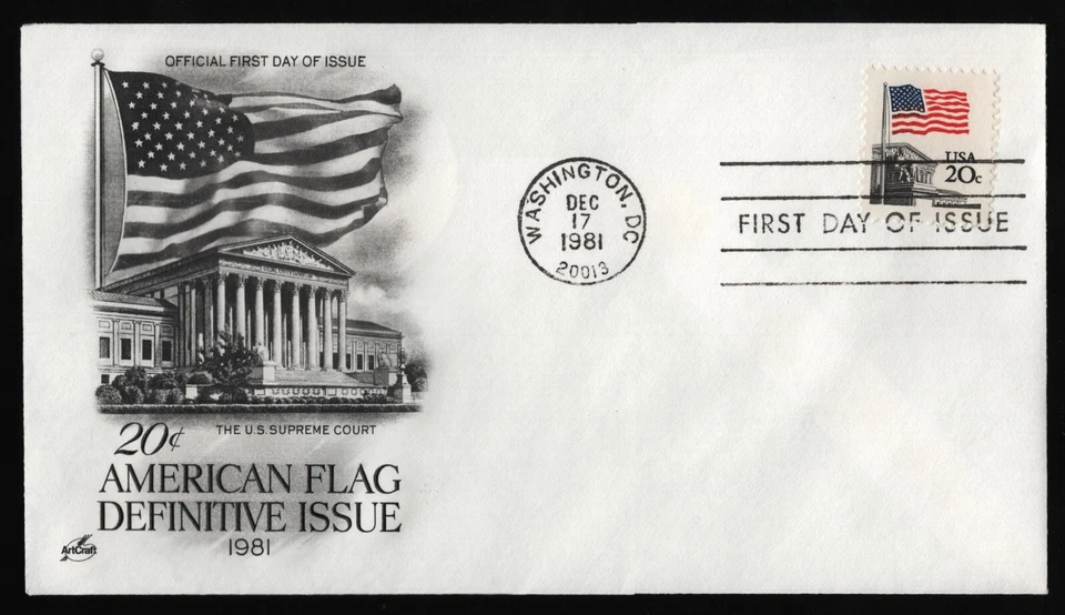 #1894 20c Flag Over Supreme Court, Art Craft FDC **ANY 5=FREE SHIPPING** - Image 1 of 1