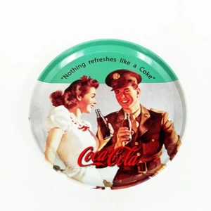 Saucer Glass Coasters Coca Cola Souvenir Cup Wall Picture Drink Beverage Vintage - Picture 1 of 4