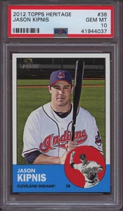 2012 Topps Heritage 36 Jason Kipnis PSA 10 Gem Mint Pop - Picture 1 of 4