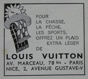 PUBLICITÉ DE PRESSE 1958 LOUIS VUITTON POUR LA CHASSE LA PECHE LE SPORT - Picture 1 of 1