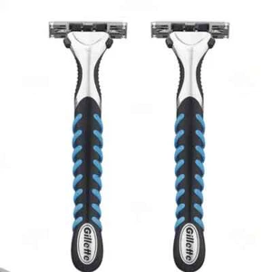 2 pcs Gilette Sensor Excel Shaver Handle + 2 Cartridge - HOLDS WOMENS MENS EXCEL - Bild 1 von 6