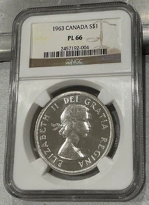 1963 Canada Silver Dollar NGC PL 66 Proof Like Cameo - Picture 1 of 2