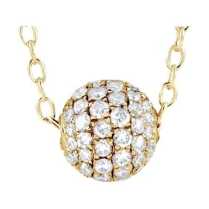 Diamant Kugel Halskette Anhänger Collier 14K Gelb Weiß Rosegold NEU Trend - Bild 1 von 12