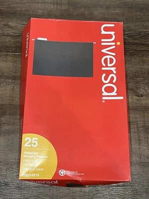 Carpetas de Archivos Colgantes UNIVERSAL 1/5 Pestaña 11 Puntos Stock Legal Estándar Verde 25Caja Foto 1 de 2