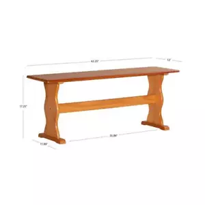 Linon Home Decor Entryway Bench 17.25" H Backless Wood Frame Traditional Styling - Picture 1 of 6
