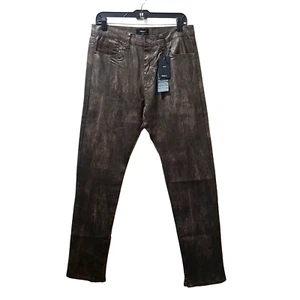 Forever 21 Coated Slim-Fit Mid-Rise Jeans Men’s 33x32 Brown Multi Stretch - Picture 1 of 10