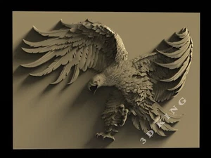 3D STL Model FLYING EAGLE8 for CNC Router Printer Engraver Carving Aspire Artcam - Picture 1 of 1