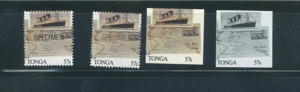 Tongo, sellos de prueba, Zeppelin, Aviación, Espécimen, Congreso UPU Foto 1 de 1