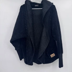 Suéter con Capucha Negro Nórdico Beach Wrap Mujeres Talla Única Mangas Dolman Cómodo Acogedor - Imagen 1 de 14