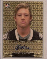 COLE JOHNSON 2014-15 IN THE GAME ITG LEAF METAL CHL SUPER PRISMASTIC AUTO 1/1