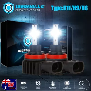 H8 H9 H11 LED Headlight Globes Bulbs Kit High/Low Beam 200W 24000LM Bright White - Picture 1 of 12