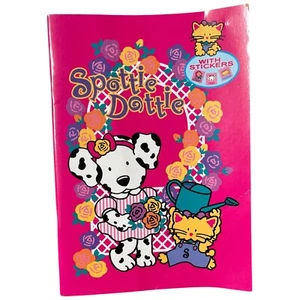 Bloc de notas estacionario vintage Sanrio Spottie Dottie forrado rosa con pegatinas 1998 - Imagen 1 de 5