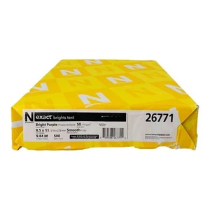 1 Ream Neenah Exact Brights Text 8.5" x 11" Bright Purple Paper 500 Sheets - Imagen 1 de 8