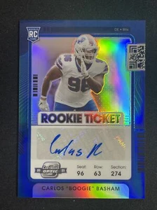 Carlos "Boogie" Basham RC - 2021 Contenders Optic BLUE PRIZM AUTO - SP SN /99 - Picture 1 of 2