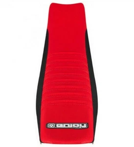 2010-2013 HONDA CRF 250 SEAT COVER by Enjoy MFG BLACK w/RED PLEATED TOP #45 LOGO - Picture 1 of 5