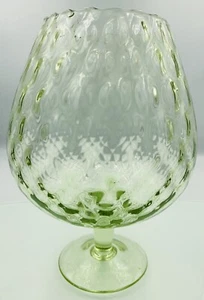 MCM Empoli XL Vase Brandy Optically Quilt Emerald Moss Green Vtg Retro Mid Mod. - Picture 1 of 3
