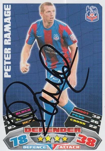 TARJETA DE ATAQUE DE PARTIDO DE CRISTAL PALACE FIRMADA A MANO PETER RAMAGE 11/12. - Imagen 1 de 1