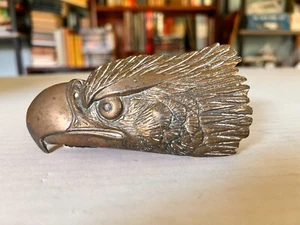 Vintage 1970s Brass Large Bald Eagle Head Belt Buckle 5" Wide - Picture 1 of 6