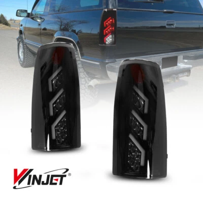 LED Tube Tail Lights For 1988-1999 Chevy C10 C1500 K1500 C/K Black Smoke Lamps - Imagem 1 de 4