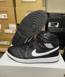 Size 11.5W - Jordan 1 Mid Black White - BQ6472-011 - Picture 1 of 3