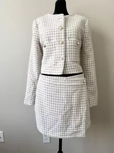 Neu mit Etikett House Of Harlow 1960 Hahnentritt Tweed Jacke + Rock 2-teiliges Set Gr. Medium - Bild 1 von 17